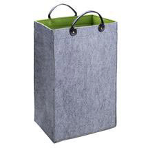Wenko Felt Uno Laundry Bin/Storage Bag - Grey/Green - 3440201100