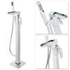 Plaza Waterfall Floor Mounted Freestanding Bath Shower Mixer - Chrome 