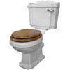 Winchester Ceramic WC Pan & Cistern Set with Oak Toilet Seat