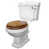 Winchester Ceramic WC Pan & Cistern Set with Oak Toilet Seat