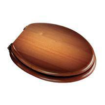 Croydex Antique Pine Wooden Toilet Seat with Brass Effect Fixings