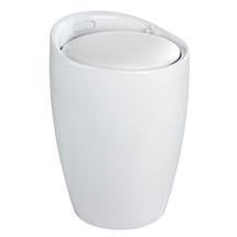 Wenko - Candy Laundry Bin & Bath Stool - White - 20631100