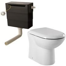 Back To Wall Toilet Pan & D-Shape Soft Close Seat with Concealed Cistern