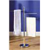 Chrome/natural Wood 3 Arm Towel Floor Stand