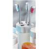 Matt White Toothbrush Holder w/Silver Top