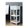 White Wood 2 Tier Cabinet w/Drawer
