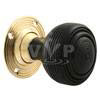 Classic Wooden Beehive Door Knobs with Brass Back Plate