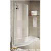 Aqualux Elite Modern Curved Polished Silver Frosted Glass- FBS0065AQU