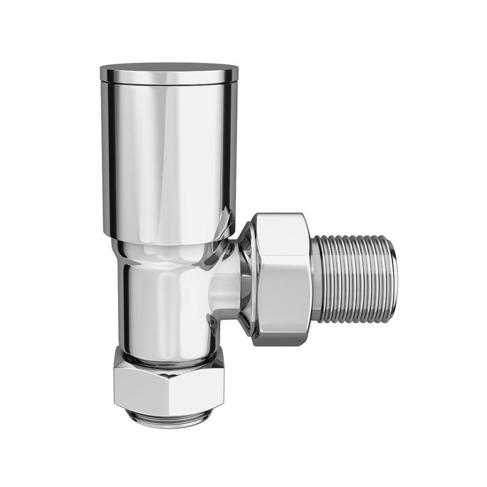 Arezzo Modern Angled Radiator Valves Incl Mm Stand Pipes Chrome