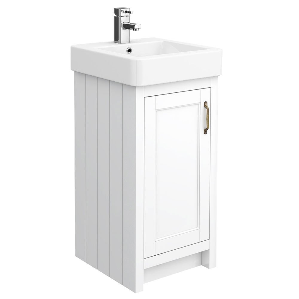 Chatsworth Traditional White Cloakroom Suite Vanity Unit Close