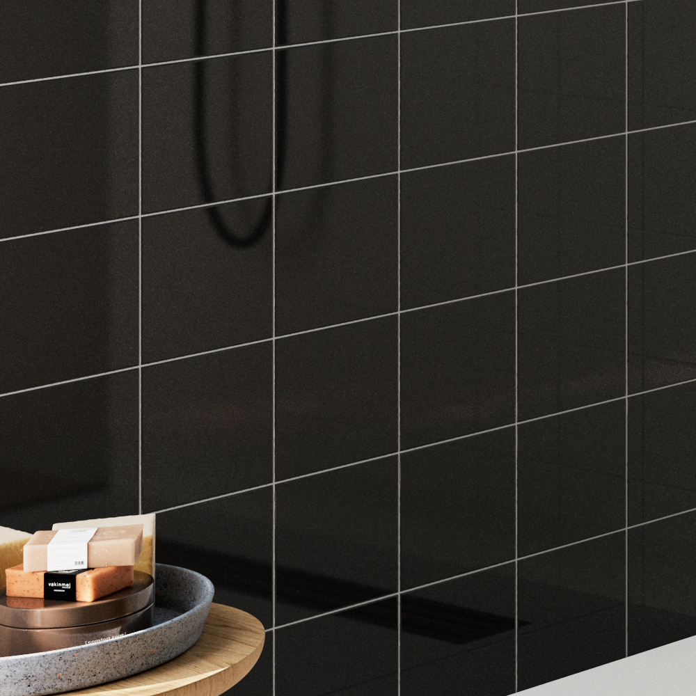 Colour Cascade Black Gloss Wall Tiles X Mm