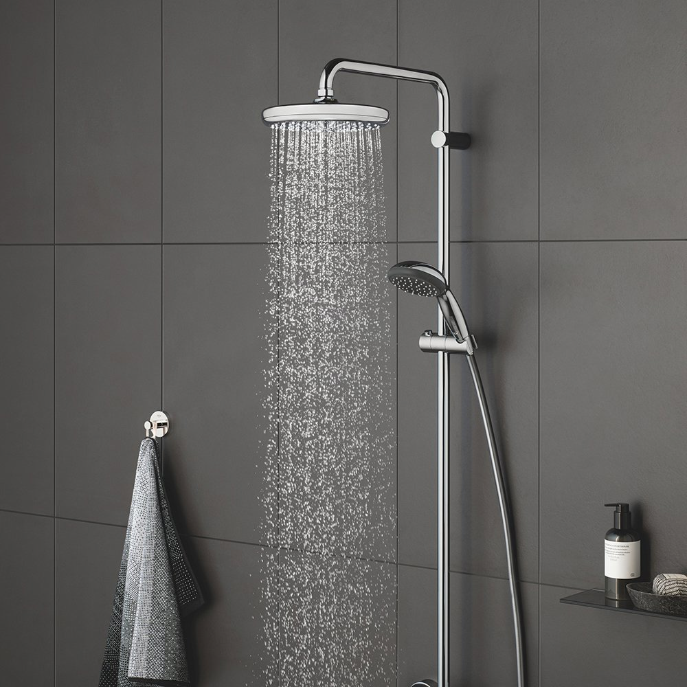 Grohe Vitalio Start Thermostatic Shower System Free Basin Tap