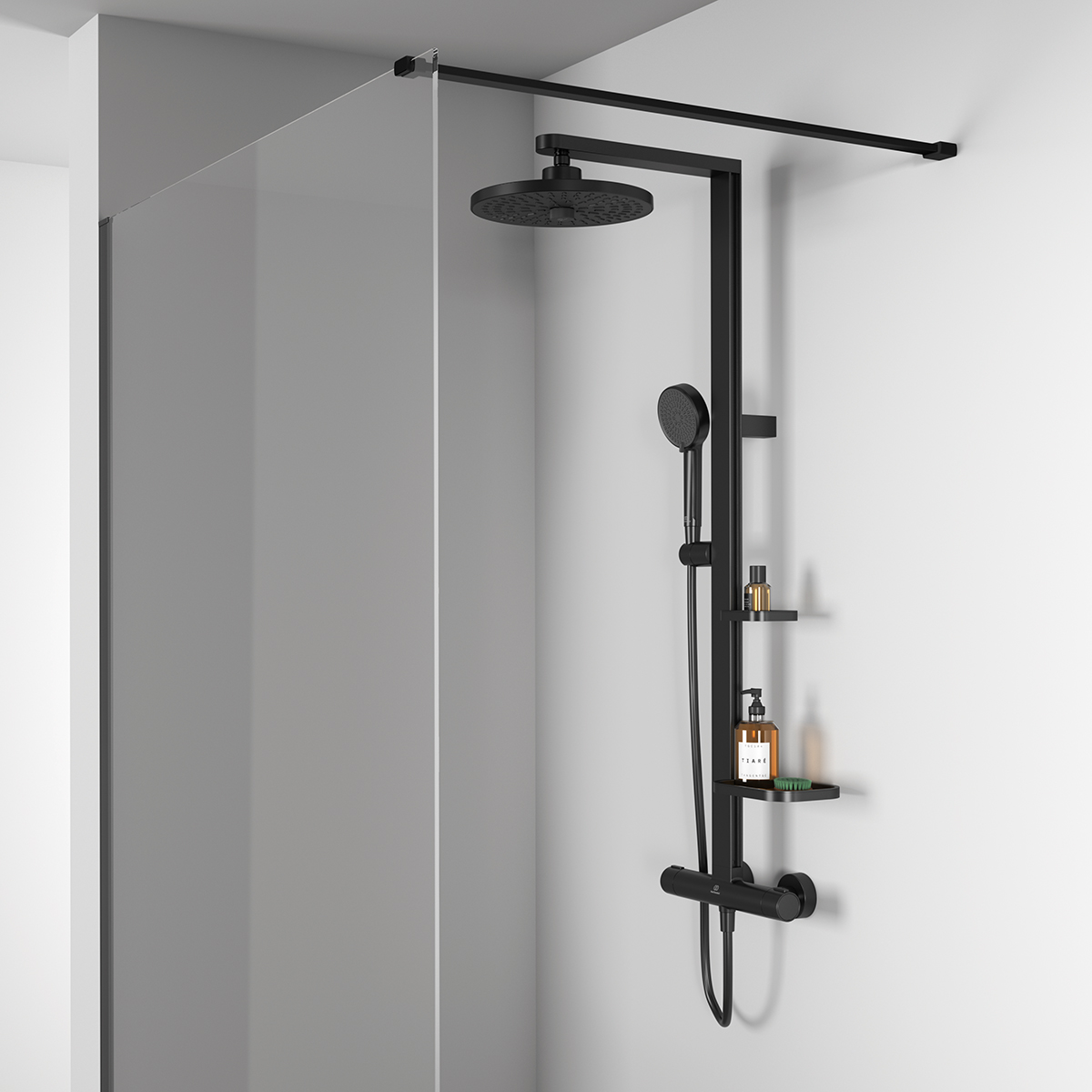 Ideal Standard Ceratherm Alu Silk Black Exposed Thermostatic Shower System