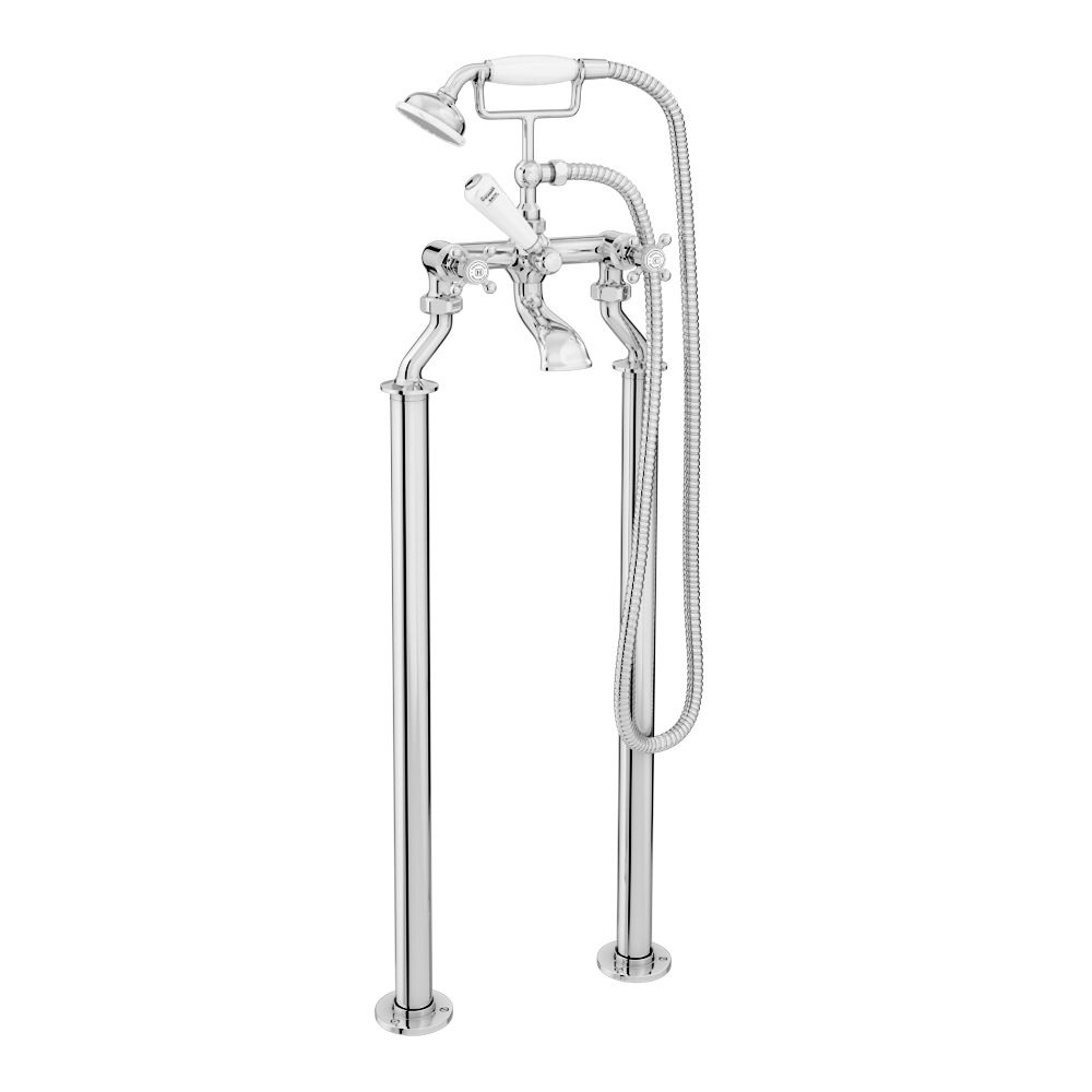 Trafalgar Traditional Crosshead Freestanding Bath Shower Mixer Shower