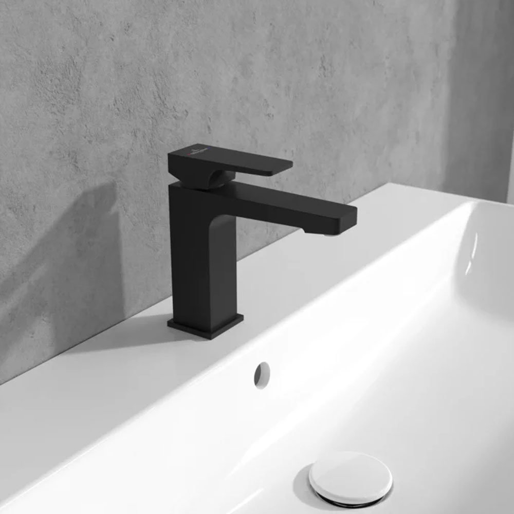 Villeroy And Boch Architectura Modern Matt Black Square Single Lever