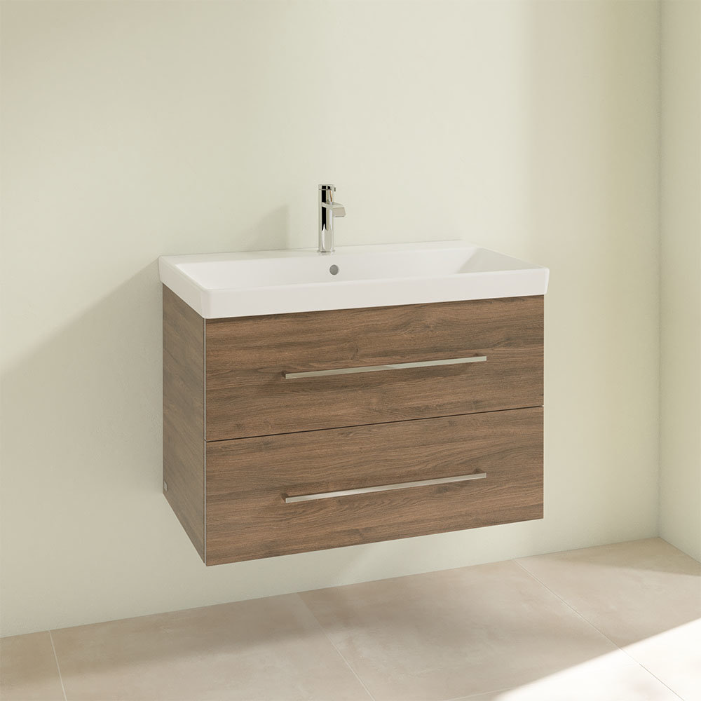 Villeroy And Boch Avento Arizona Oak Mm Wall Hung Drawer Vanity Unit