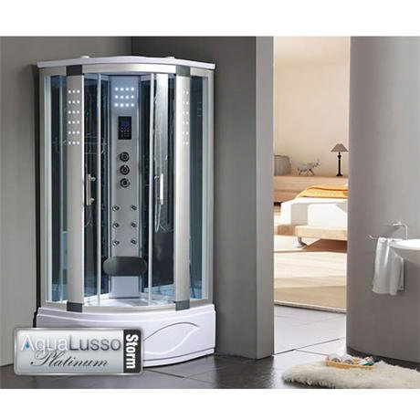 Faithful Conceit Convenient AquaLusso Orlando 900 Steam Shower Cabin - Storm at Victorian Plumbing UK