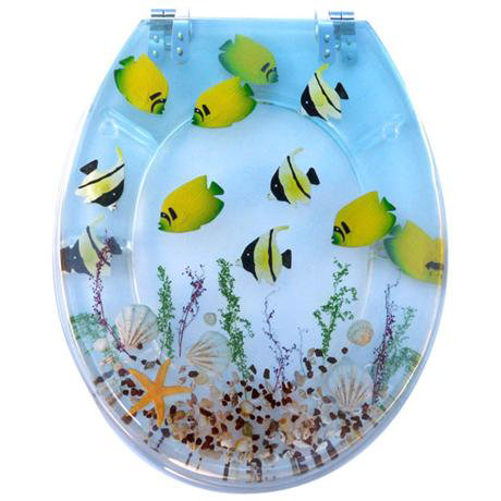 Tropical Fish Clear Resin Toilet Seat - 81110 at Victorian Plumbing UK