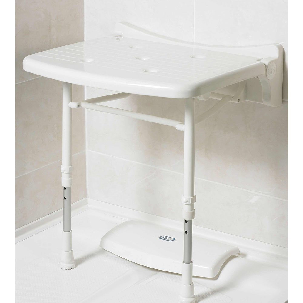AKW 2000 Series Compact Fold-Up Shower Seat - White