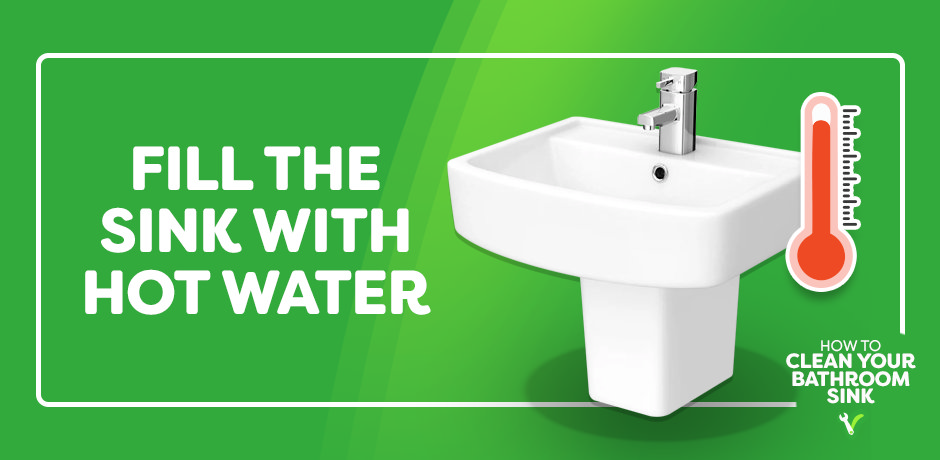 filling the sink with hot water