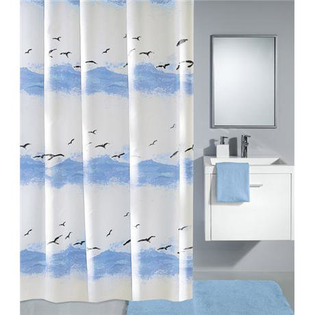 Kleine Wolke - Seaside Polyester Shower Curtain - W2400 x H1800 - Blue