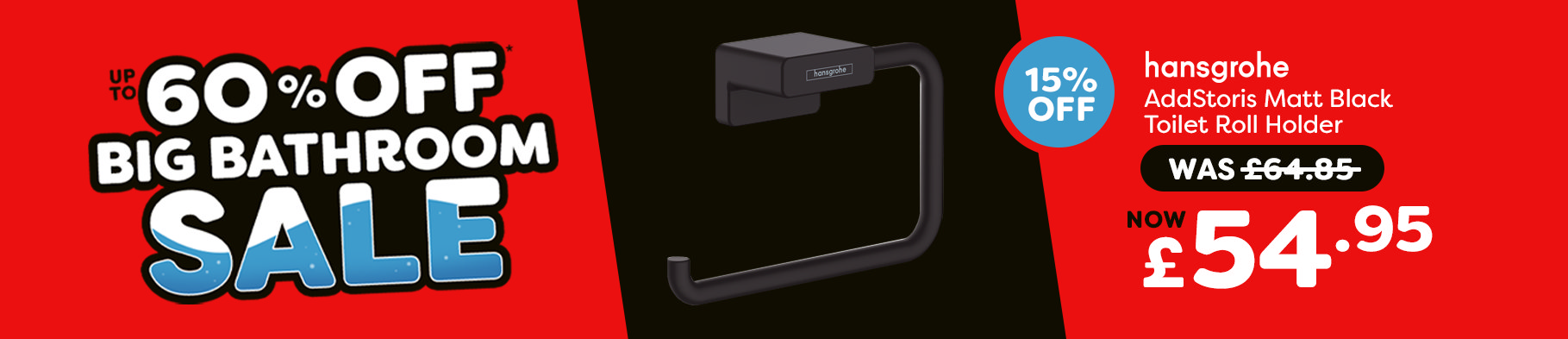 Banner 3 - hansgrohe AddStoris Matt Black Toilet Roll Holder