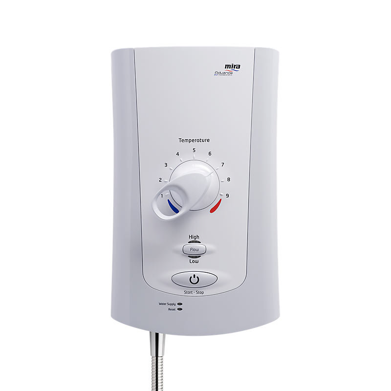 Mira - Advance Flex Low Pressure 9.0kw Thermostatic Electric Shower - White & Chrome - 1.1759. 
