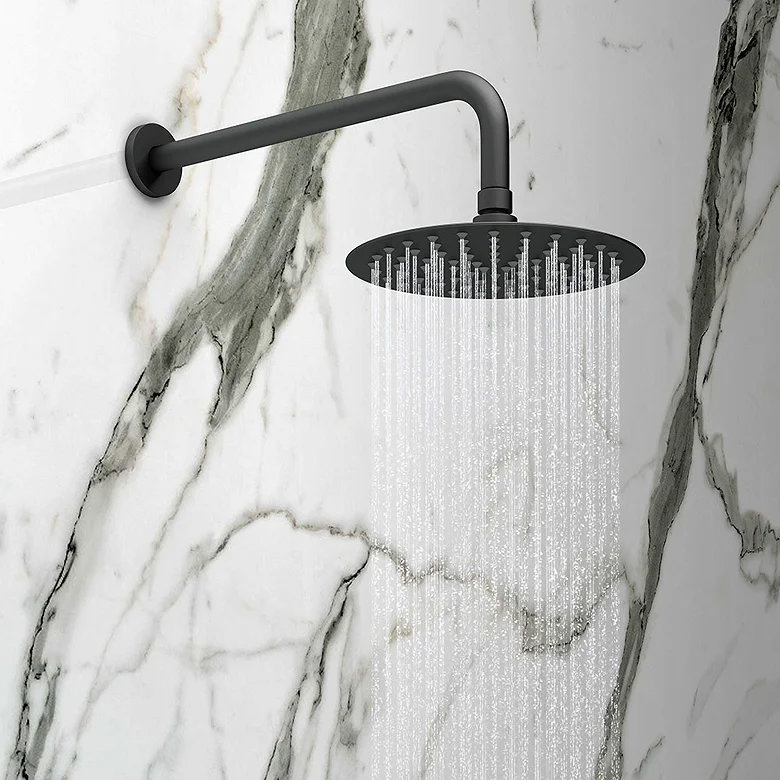 matt black fixed shower head