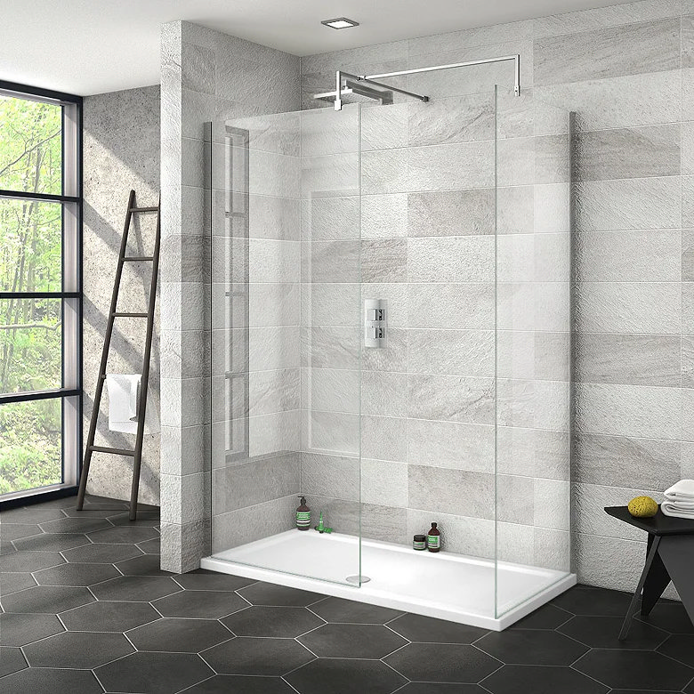 wet room in minimalist scandi style bathroom