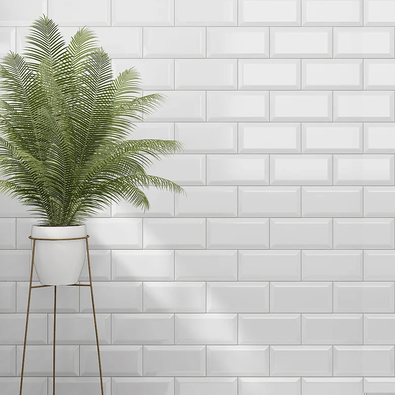 white metro style bathroom tiles