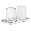 Keuco Edition 11 Double Holder with Tumbler & Lotion Dispenser - Chrome profile small image view 1 