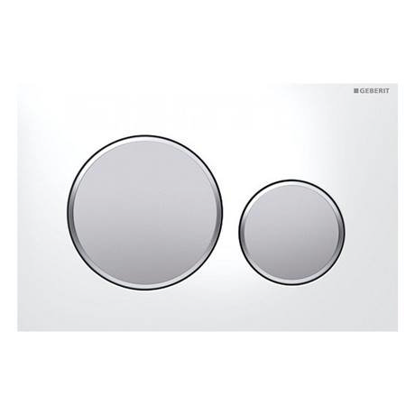 Geberit Sigma 20 White + Matt Chrome Flush Plate for UP320/UP720 Cistern - 115.882.KL.1