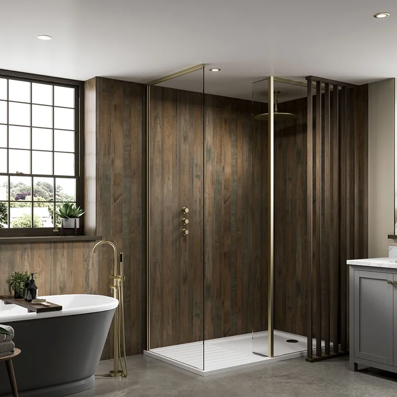 modern wood effect waterproof wall panels for bathroom