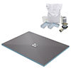 1200 x 900 Wet Room Walk In Rectangular Tray Former Kit (Centre Waste) profile small image view 1 