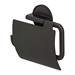 Tiger Tune Toilet Roll Holder with Cover - Brushed Black Metal/Black profile small image view 4 