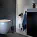 Tiger Tune Toilet Roll Holder with Cover - Brushed Black Metal/Black profile small image view 5 