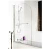 1400 Hinged Straight Curved Top Bath Screen + Rail profile small image view 2 