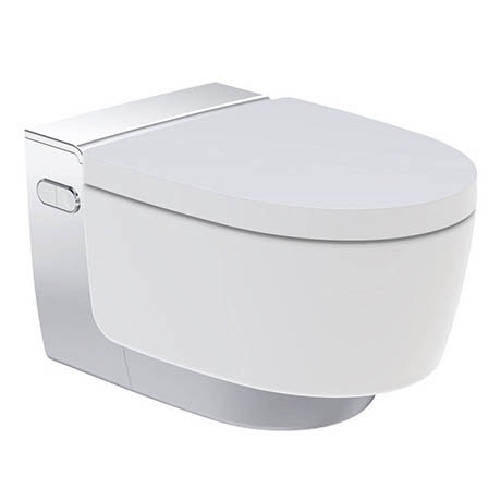 Geberit AquaClean Mera Comfort Rimless Wall Hung Shower WC - Gloss Chrome