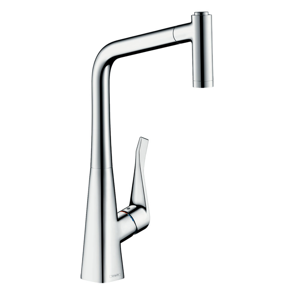hansgrohe Metris M71 Single Lever Kitchen Mixer 320 with Pull Out Spray