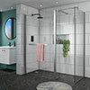 Matrix 1400 x 800mm Ultimate Walk In Enclosure + Side Panel Only 10mm (No Tray) profile small image view 1 