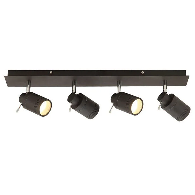 Revive Matt Black 4 Light Bar Bathroom Spotlight