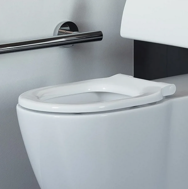 elongated white toilet pan