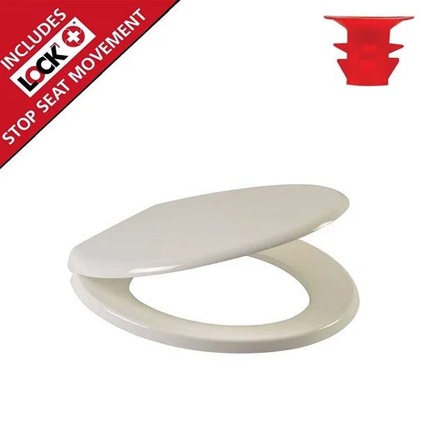 white toilet seat with stainless steel hinges