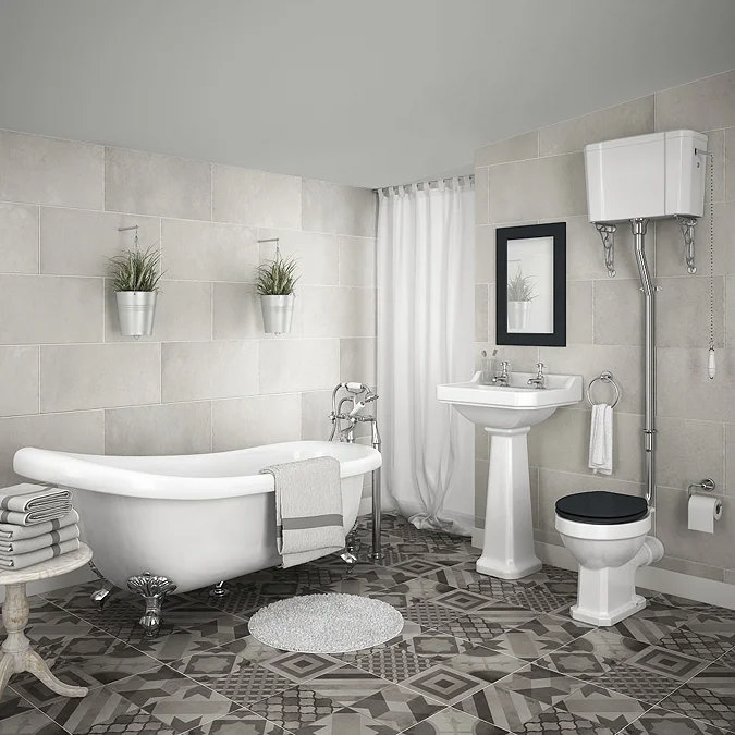 Traditional bathroom with freestanding bath