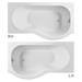 Cruze P Shaped Shower Bath - 1500mm with Screen & Panel profile small image view 3 