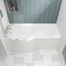 Cruze P Shaped Shower Bath - 1500mm with Screen & Panel profile small image view 4 