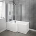 Milan Shower Bath Enclosure - 1500mm L-Shaped inc. Hinged Screen + Panel profile small image view 3 