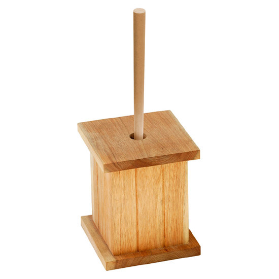 Walnut Wooden Toilet Brush Holder with Brush 1600974 at Victorian