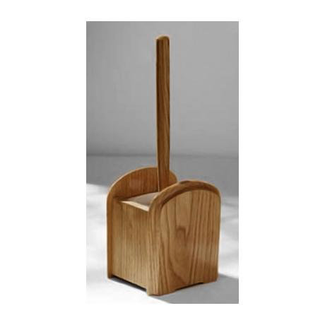 wooden toilet brush holder natural oak