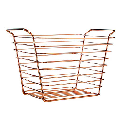 Shine Copper Plated Wire Basket